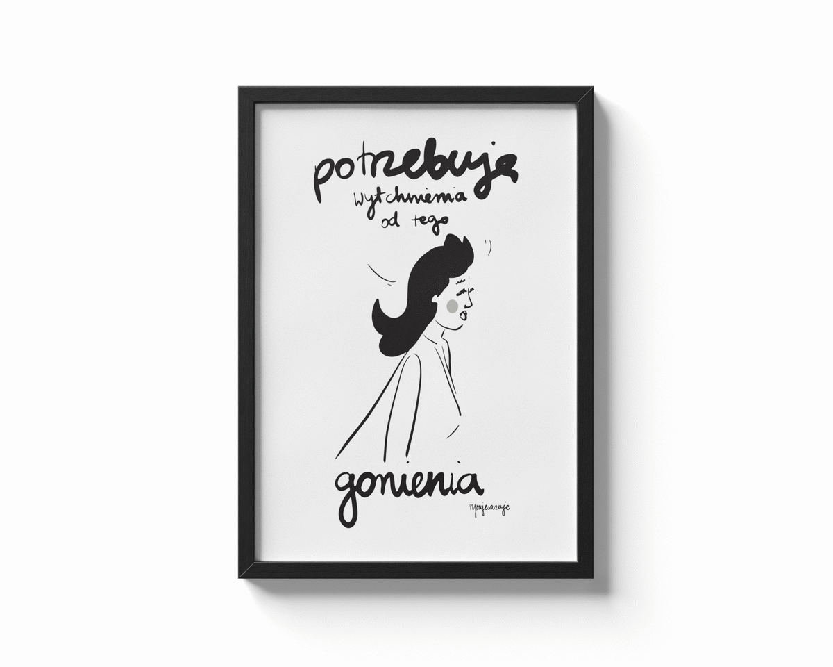 mockup plakatu gonienie