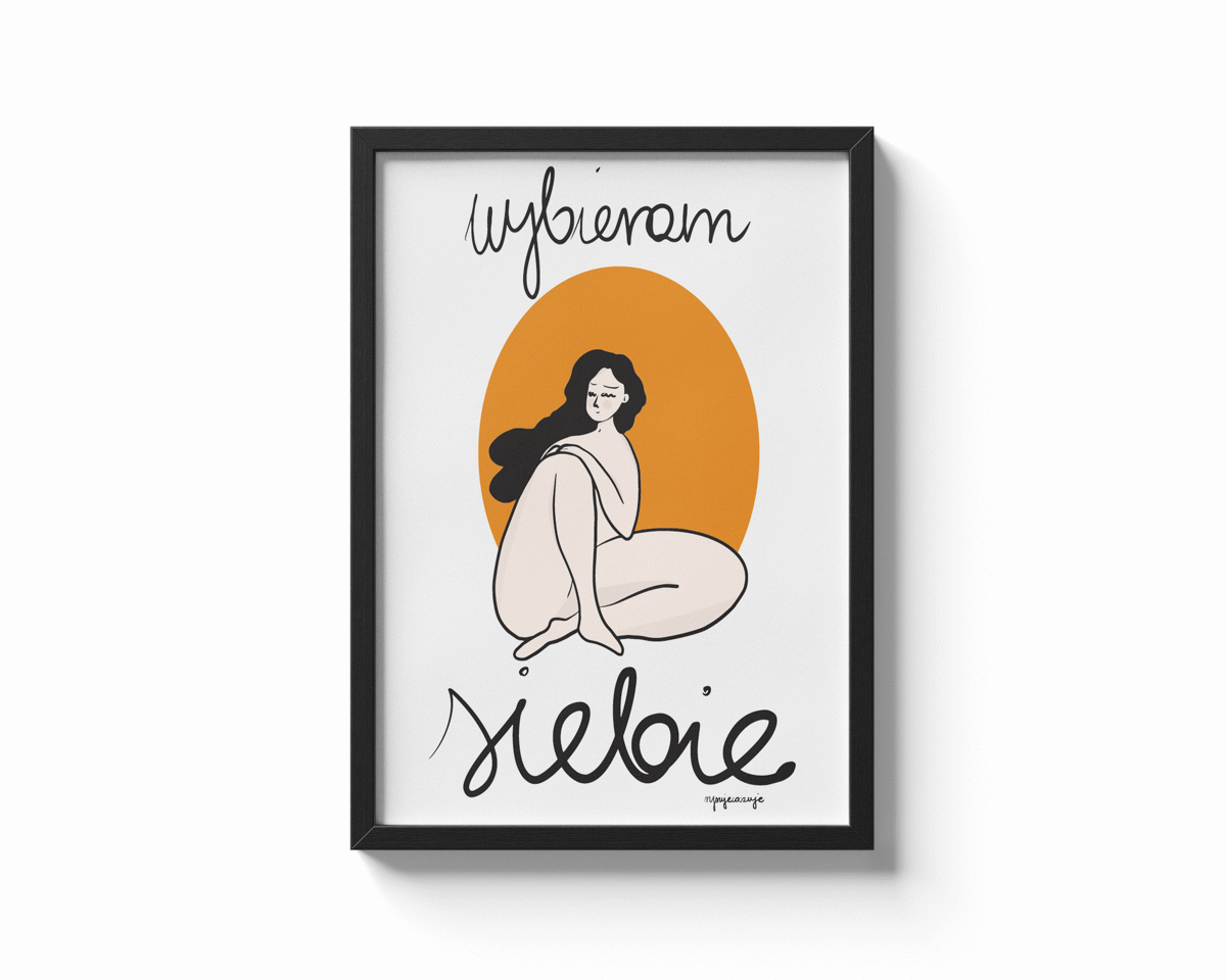 mockup plakatu wybieram siebie