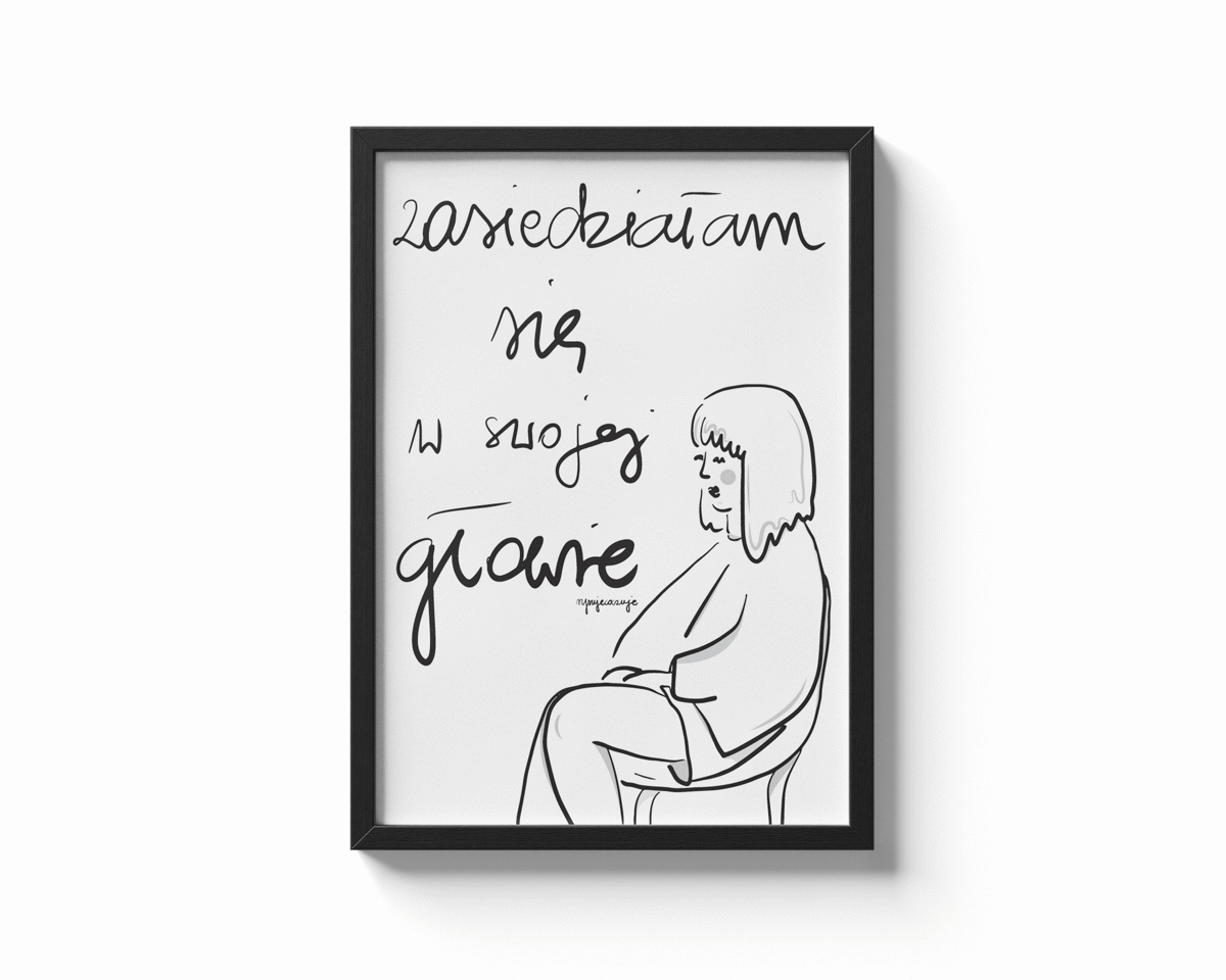 mockup plakatu zasiedziałam sie